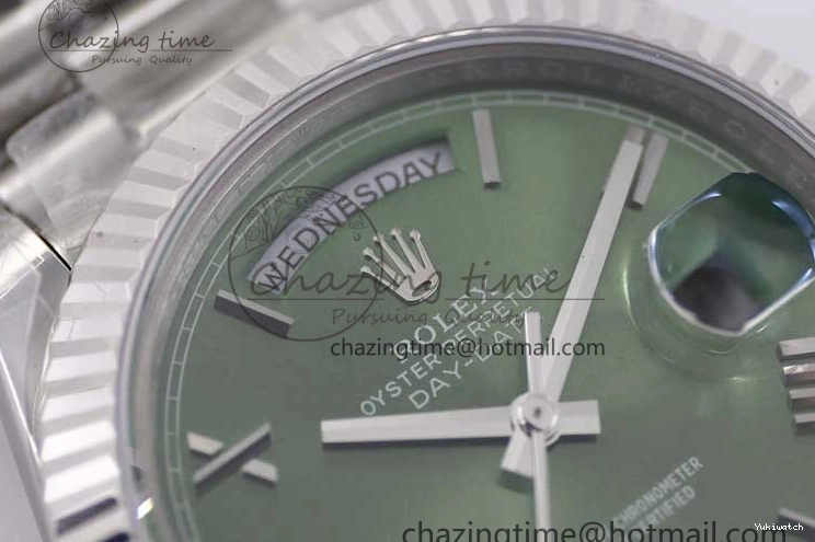 Edition Best 1:1 Dial Steel A2836 Date 40mm Green SS TWF on Roman Day Bracelet 904L SS 0130
